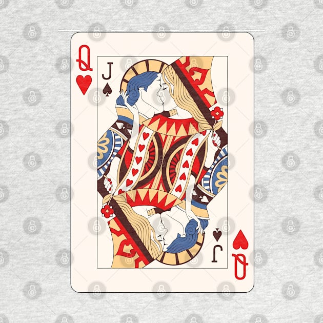 Queen and Jack Kiss Poker Cards by PGasbarroneArt